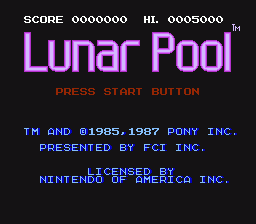 Lunar Pool [5 Screw] screenshot 3 for NES